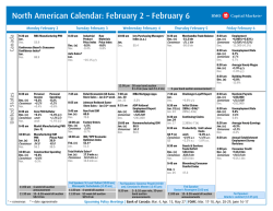 Weekly Calendar - BMO Nesbitt Burns