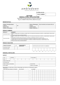 GAP COVER INDIVIDUAL PAYROLL APPLICATION