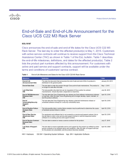 End-of-Sale and End-of-Life Announcement for the Cisco UCS C22