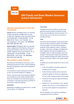 ALGEMENE INFORMATIE ING GLOBALE WONING- EN