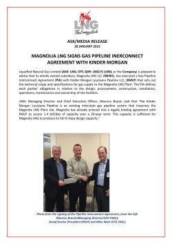 Magnolia LNG signs Gas Pipeline Interconnect Agreement