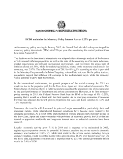 The Central Bank Maintains its Monetary Policy Rate at 6.25% per