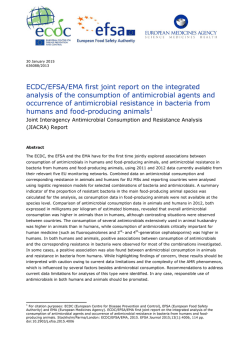 ECDC/EFSA/EMA first joint report on the integrated analysis of the