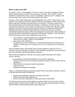 What is a 504 and an IEP?