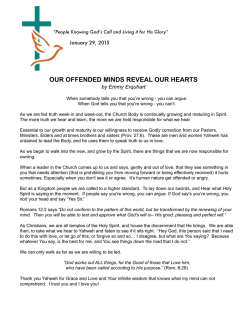 Weekly Newsletter - Pleasant Valley Community of Prayer and Praise