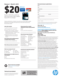 February 1 - March 31, 2015 $20Gift Card