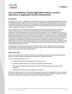 Enable Application Delivery and SLA Assurance in