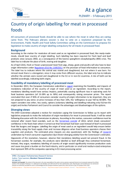 Country of origin labelling for meat in processed foods