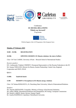 Conference EU-RUSSIA RELATIONS Which way