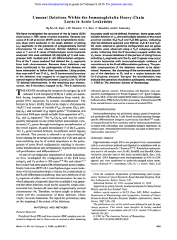 Unusual Deletions Within the Immunoglobulin Heavy-Chain