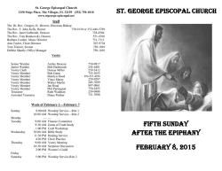 Sunday Bulletin - St George Episcopal Church
