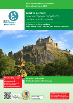 Lead to succeed - British Chiropractic Association