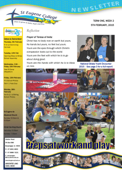 Current Newsletter - St Eugene Catholic College Burpengary
