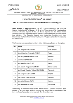 Press Release - African Union