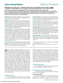 Platelet Transfusion - Annals of Internal Medicine