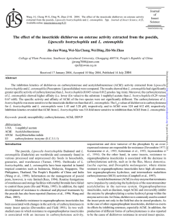 The effect of the insecticide dichlorvos on esterase activity extracted