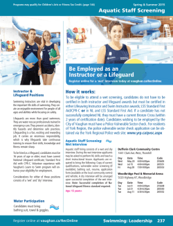 Swimming Leadership_Employment