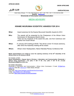 MEDIA ADVISORY - African Union