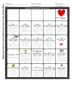 P le a s e p re -o rd e r fo r e a c h s tu d e n t a n d re tu rn to th