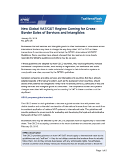 New Global VAT/GST Regime Coming for Cross-Border
