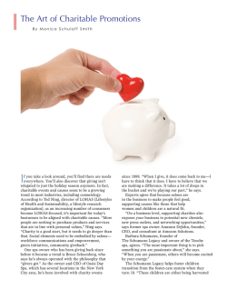 The Art of Charitable Promotions