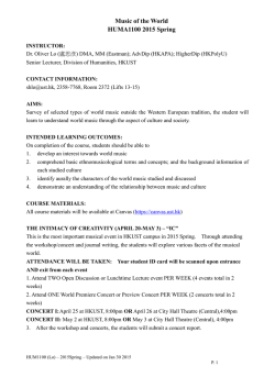 Music of the World HUMA1100 2015 Spring