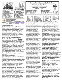 Bulletin - Sacred Heart - St. Joseph Catholic Parish
