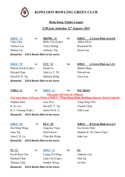 Men Line-up for 31 January 2015