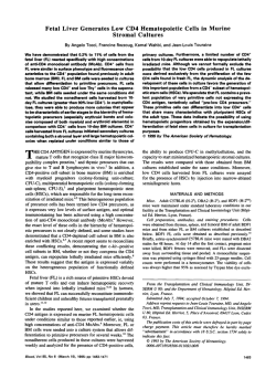 Fetal Liver Generates Low CD4 Hematopoietic Cells in