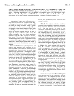 ESTIMATES OF THE EROSION RATES ON MARS OVER TIME AND