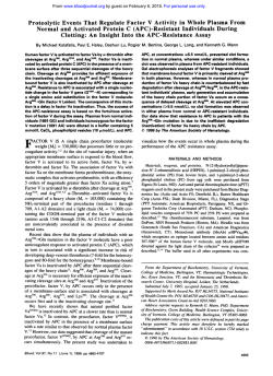 Proteolytic Events That Regulate Factor V Activity in Whole