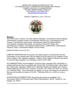 Agenda for the - Commission For Children and Families