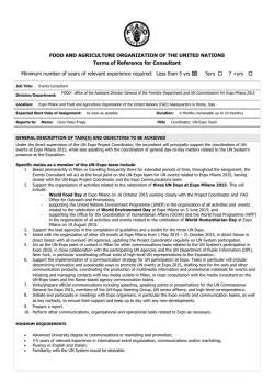 Events Consultant - Food and Agriculture Organization of the United