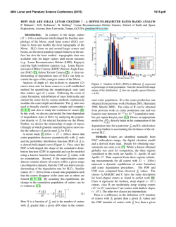 HOW OLD ARE SMALL LUNAR CRATERS ? - A DEPTH-TO