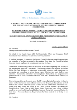 United Nations Nations Unies Office for the Coordination of