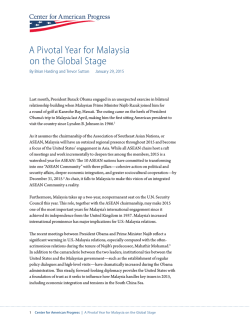 A Pivotal Year for Malaysia on the Global Stage