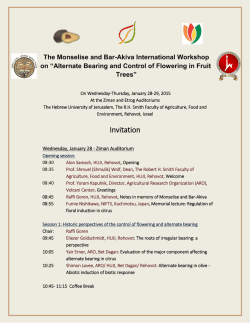 An invitation and the program - Agricultural Research Organization