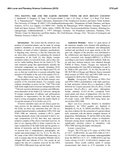 NWA 5363/NWA 5400 AND THE EARTH: ISOTOPIC TWINS OR