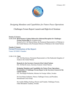 Designing Mandates and Capabilities for Future Peace Operations