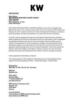 PRESS RELEASE Marcel Dzama UNE DANSE DES BOUFFONS (A