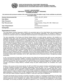 a Project Assistant for GEF UNIDO Clean Energy Technology