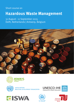 Hazardous Waste Management - Unesco-IHE