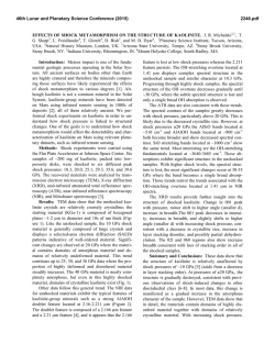 EFFECTS OF SHOCK METAMORPHISM ON THE - USRA
