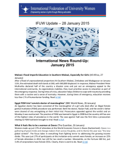 IFUW Update &ndash; 28 January 2015 International News Round-Up