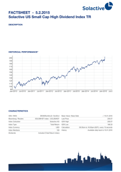 FACTSHEET - Solactive US Small Cap High Dividend Index TR 29.1