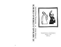 Current Sunday Bulletin - St. Michael Lutheran Church