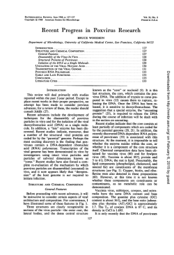 Recent Progress in Poxvirus Research