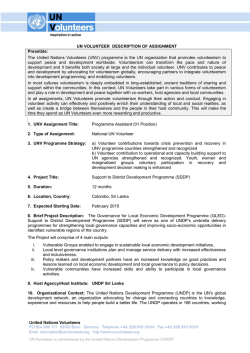 Programme Assistant (SDDP)| UNDP &ndash; Governance for Local