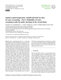 Spatial evapotranspiration, rainfall and land use data in water