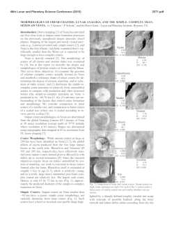 Morphologies of Fresh Craters, Lunar Analogs - USRA